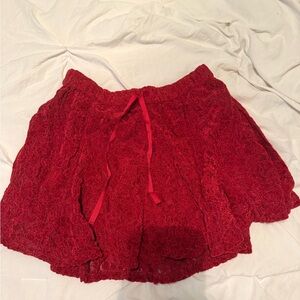 aerie Red Lace Lounge Shorts❤️ brand new never worn